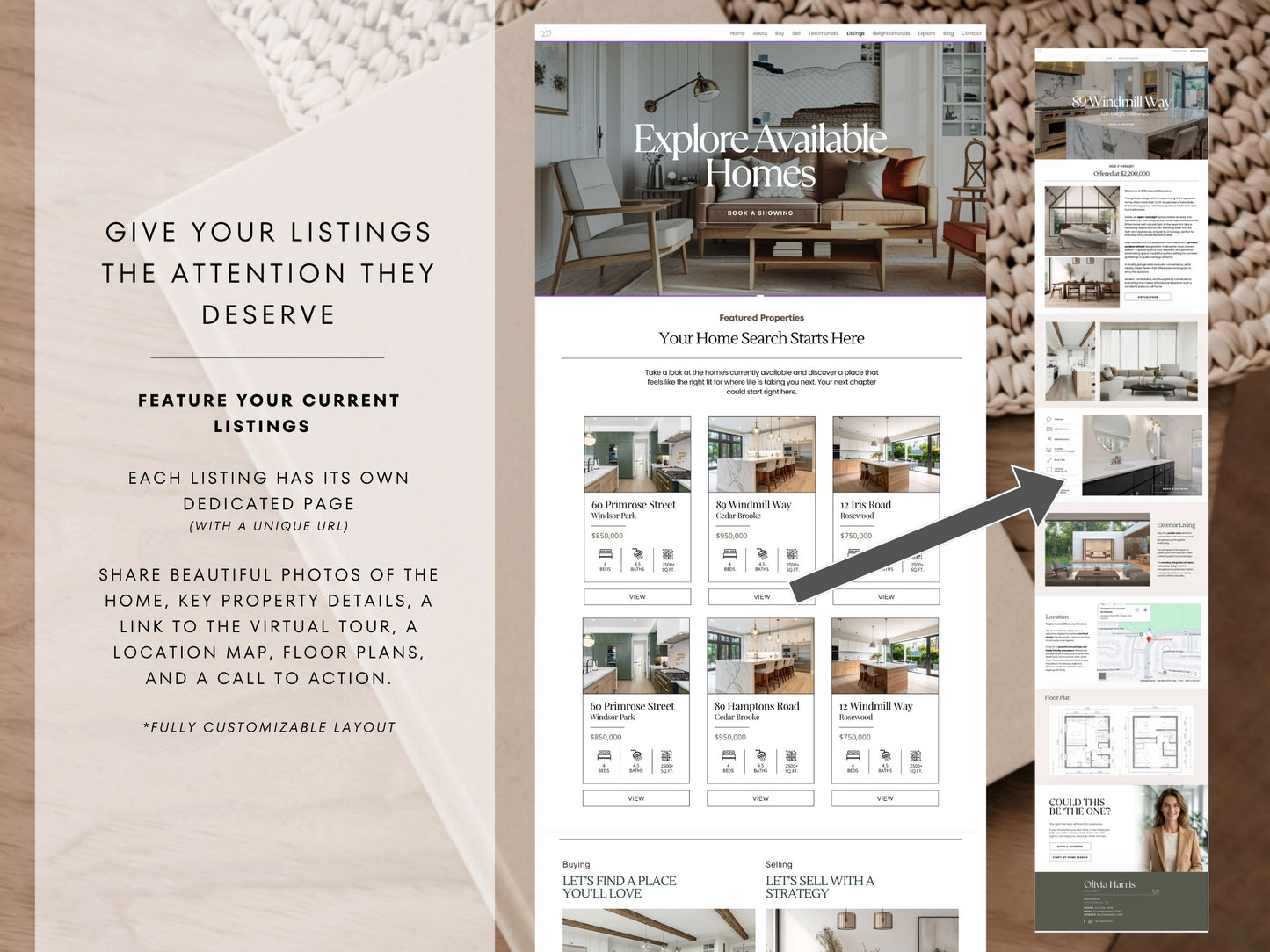 Real Estate Canva Website Template | Interactive Multi-Page Agent Website