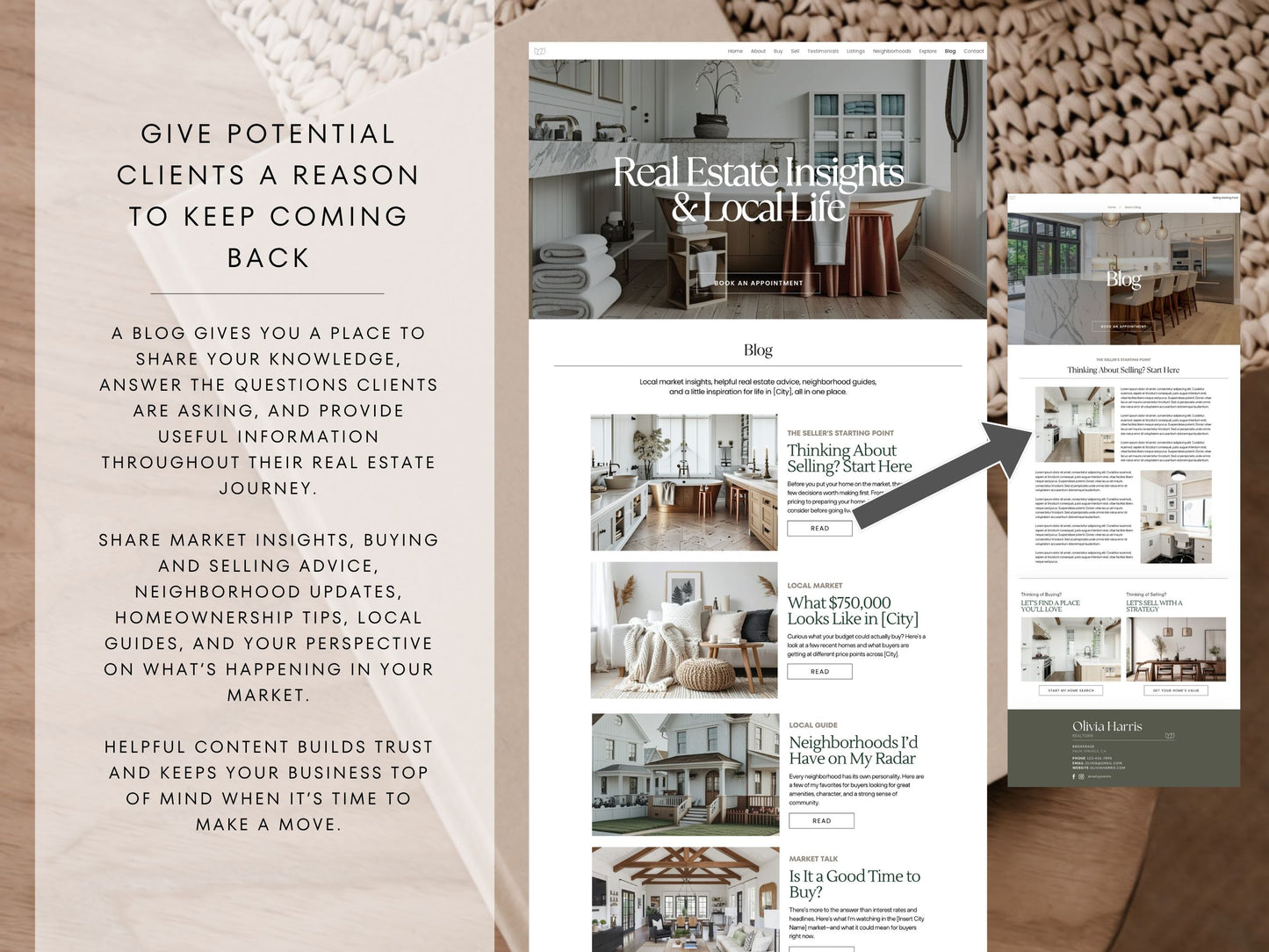 Real Estate Canva Website Template | Interactive Multi-Page Agent Website