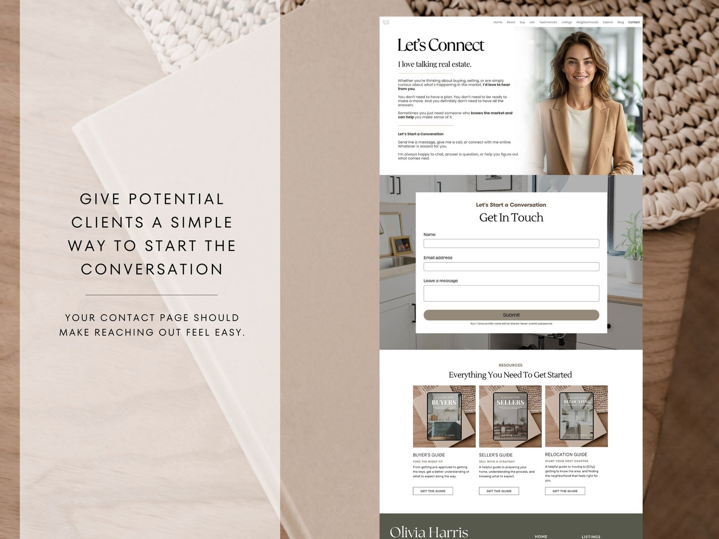 Real Estate Canva Website Template | Interactive Multi-Page Agent Website