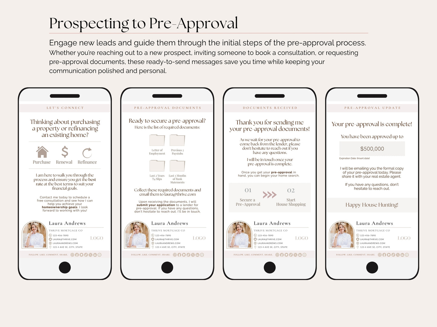 Mortgage Client Update Templates | 17 Text Message Canva Designs for Loan Officers