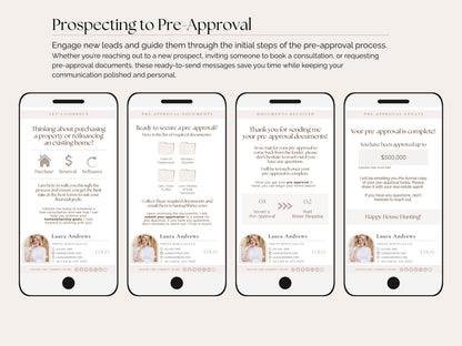 Mortgage Client Update Templates | 17 Text Message Canva Designs for Loan Officers
