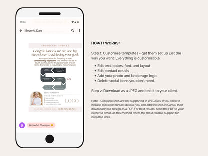 Mortgage Client Update Templates | 17 Text Message Canva Designs for Loan Officers