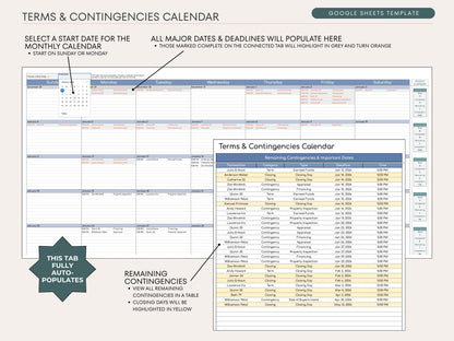 Real Estate Transaction Manager | Under Contract to Sold Google Sheets System