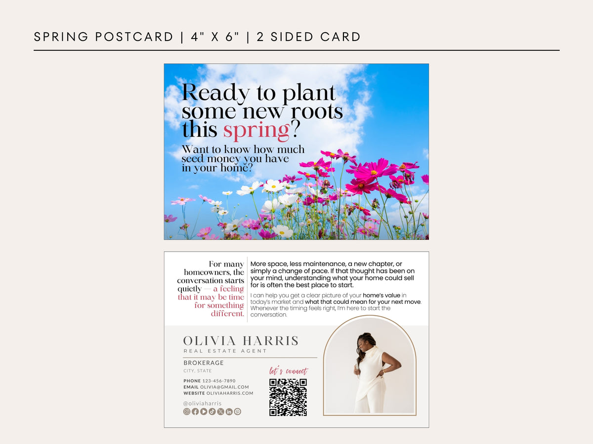 4-Season Real Estate Postcard Templates | Farming & Lead Gen Bundle