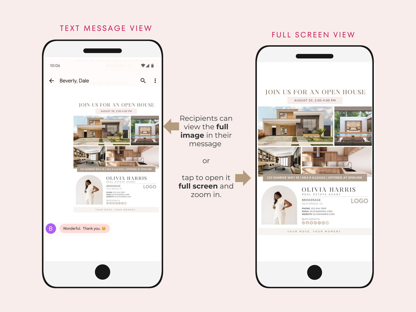 Open House Invitation Text Message