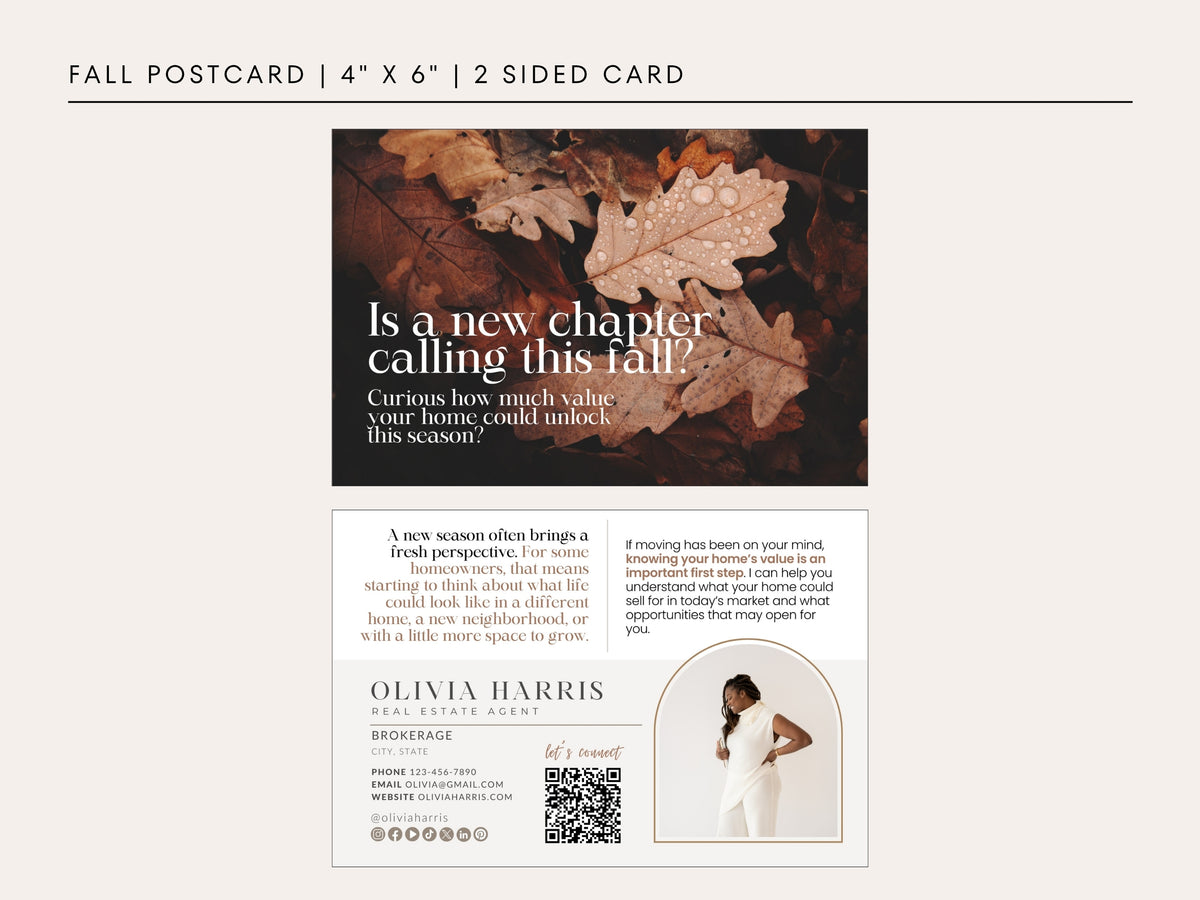 4-Season Real Estate Postcard Templates | Farming & Lead Gen Bundle