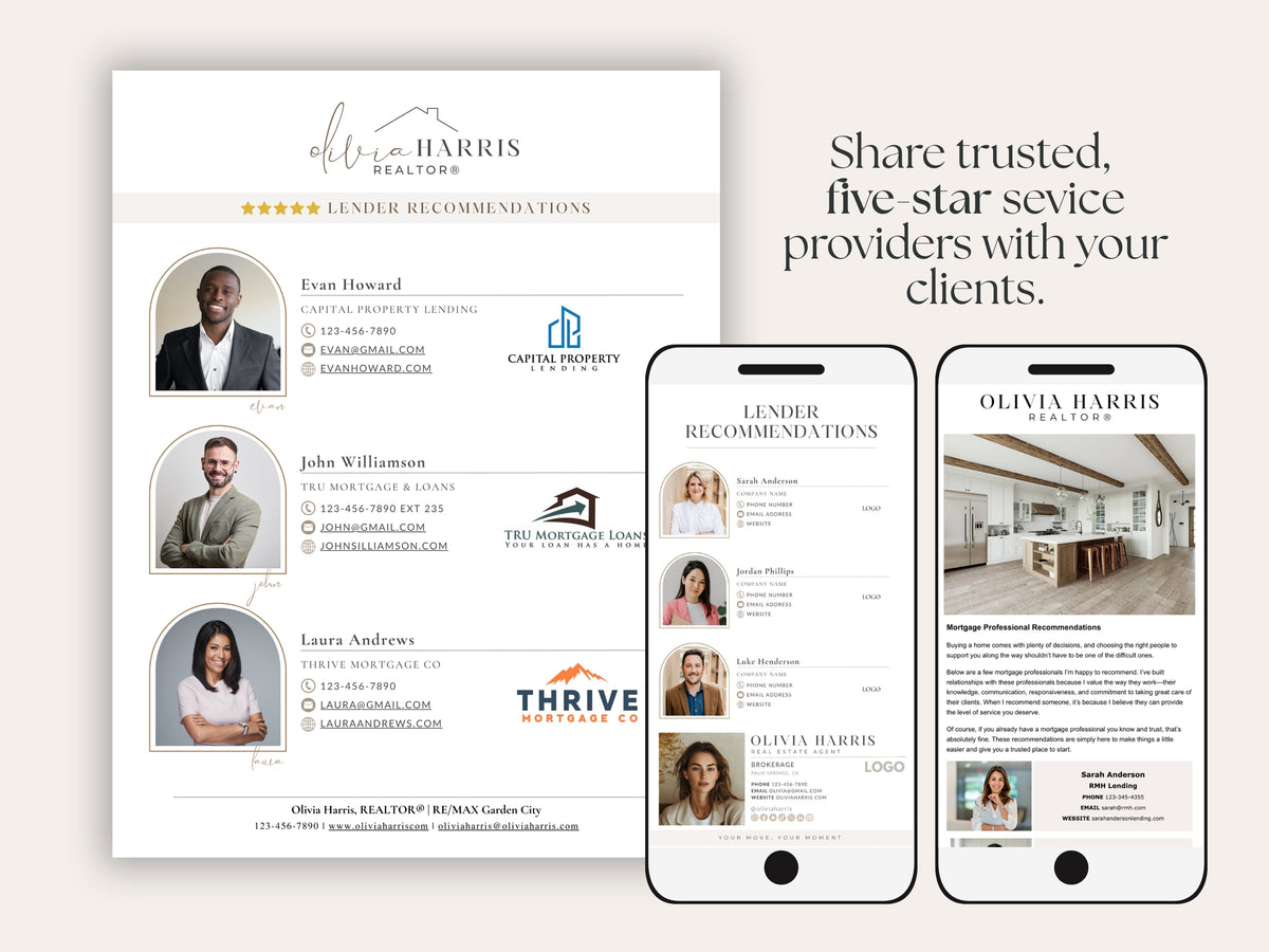 Service Provider Recommendations Bundle | Flyer, Textable Card & Email Template