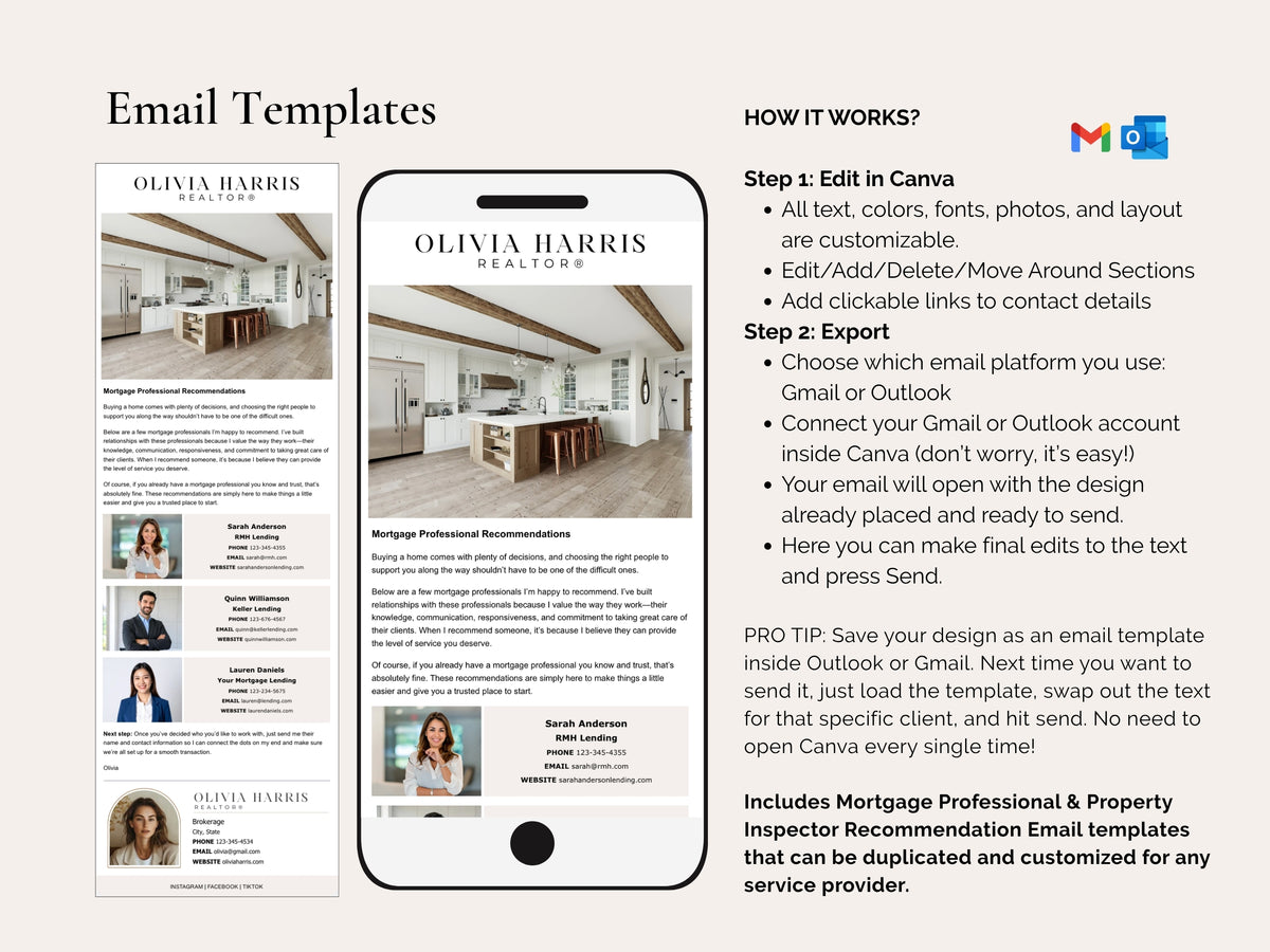 Service Provider Recommendations Bundle | Flyer, Textable Card & Email Template