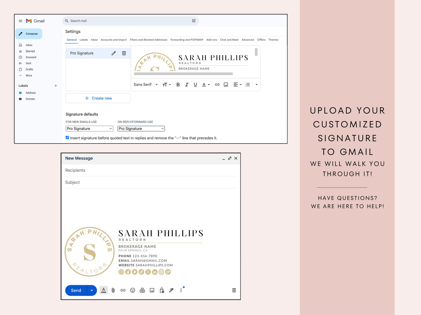 Real Estate Gmail Signature Canva Template