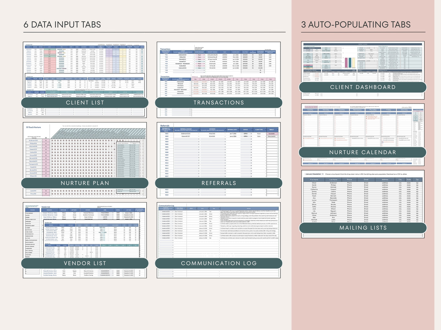 Client List & Nurture Plan for Real Estate Agents - Google Sheets