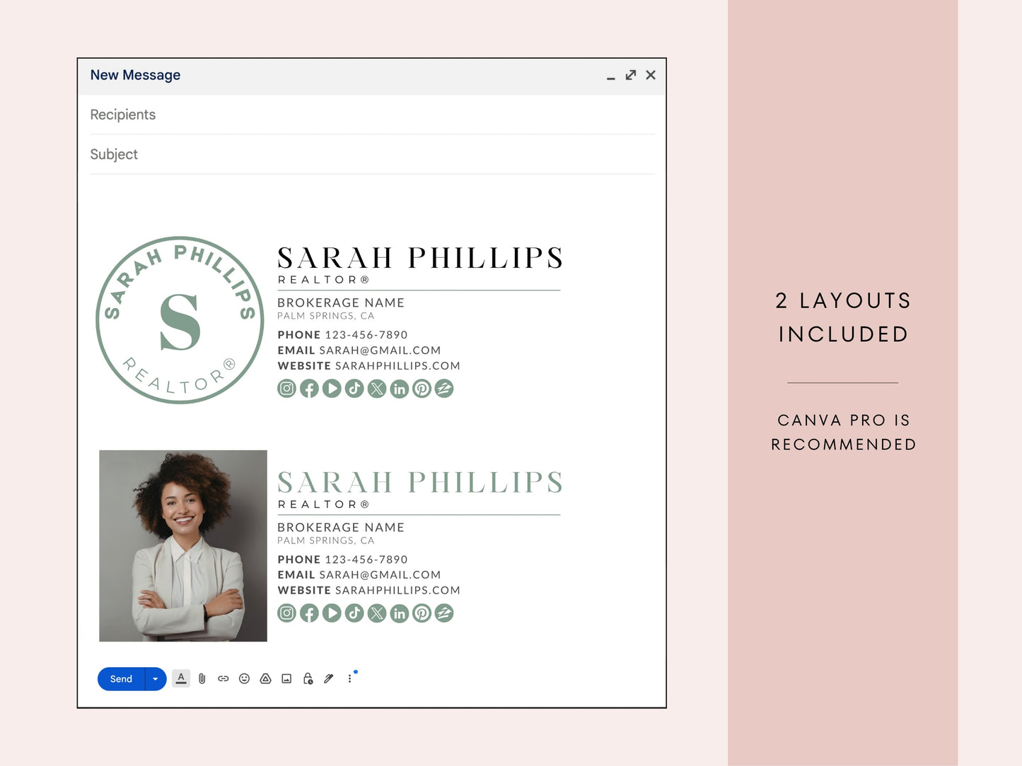 Real Estate Gmail Signature Canva Template