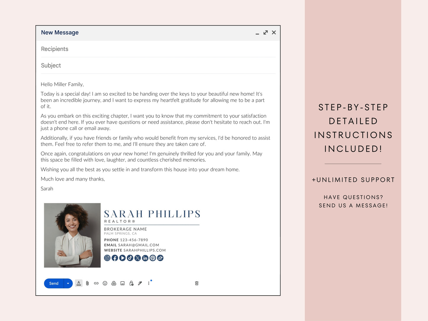 Real Estate Gmail Signature Canva Template