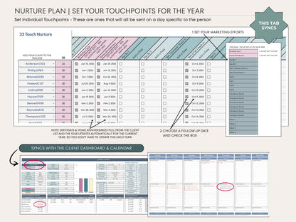 Client List & Nurture Plan for Real Estate Agents - Google Sheets