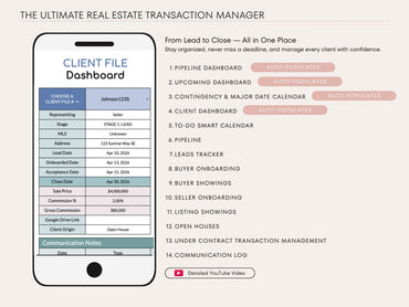 Real Estate Transaction Manager – Lead to Sold Google Sheets System
