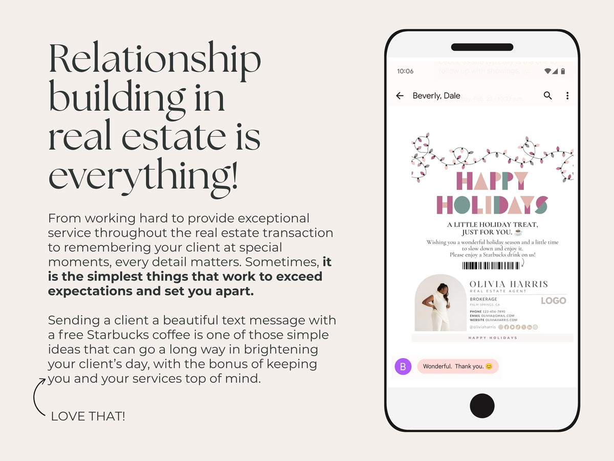 Textable Coffee Card Bundle — Real Estate Agent Holiday & Occasion Templates