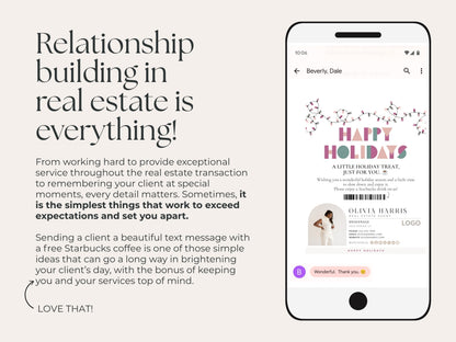 Textable Coffee Card Bundle — Real Estate Agent Holiday & Occasion Templates