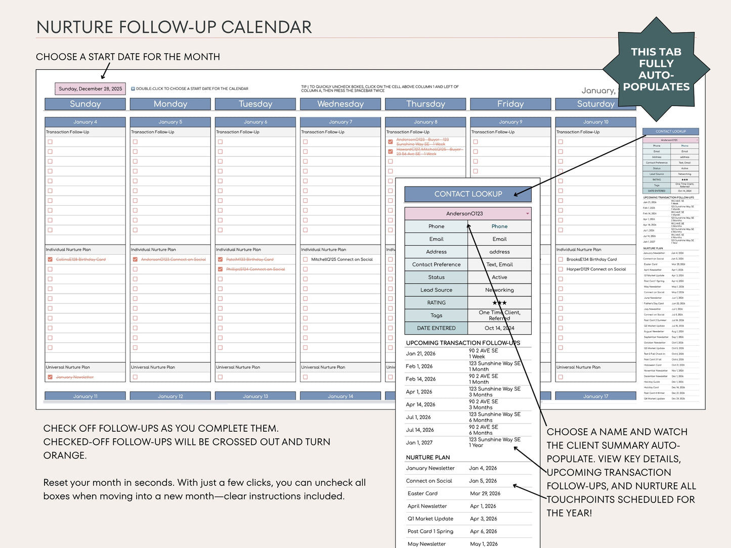 Client List & Nurture Plan for Real Estate Agents - Google Sheets