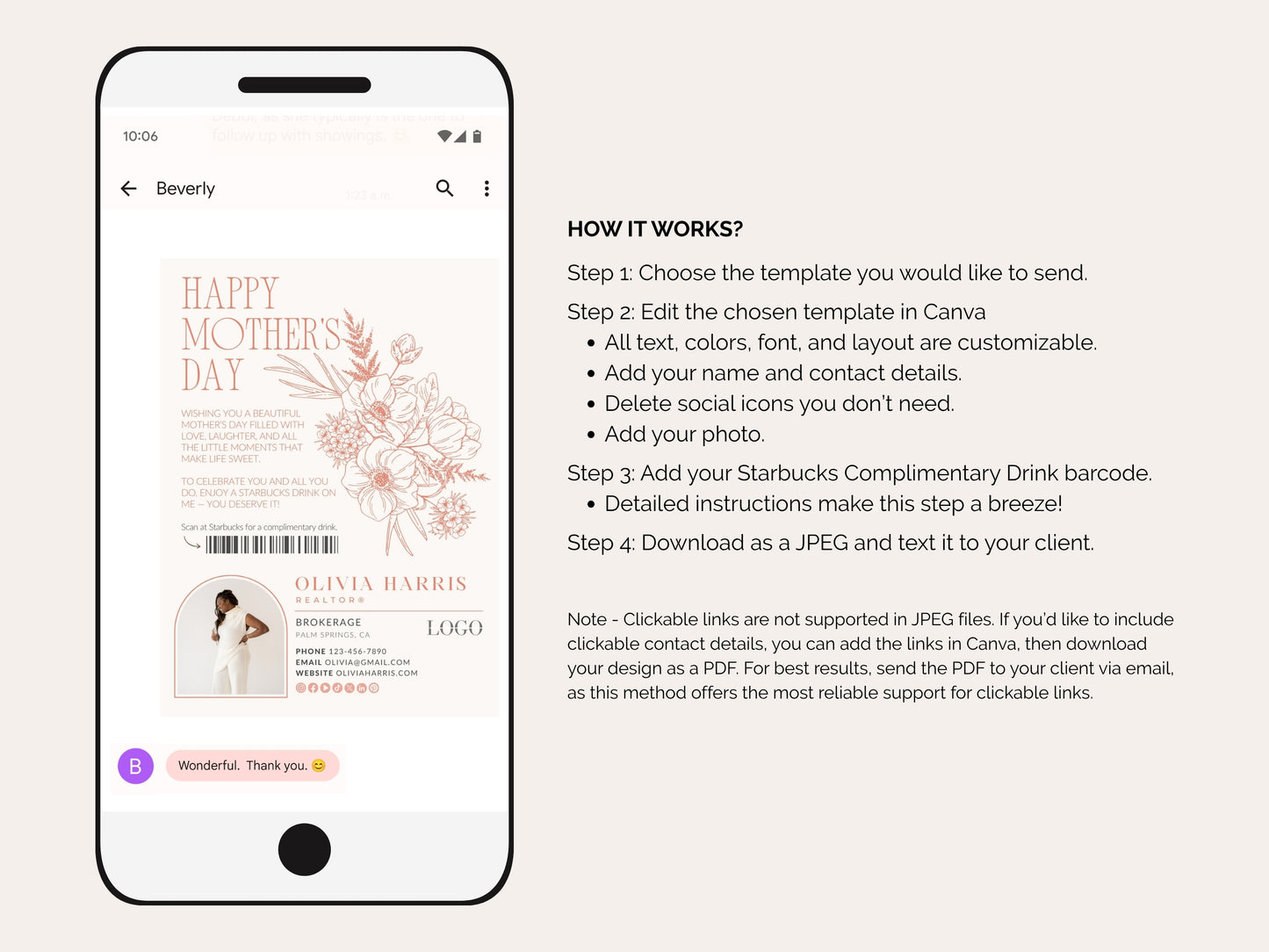 Textable Coffee Card Bundle — Real Estate Agent Holiday & Occasion Templates
