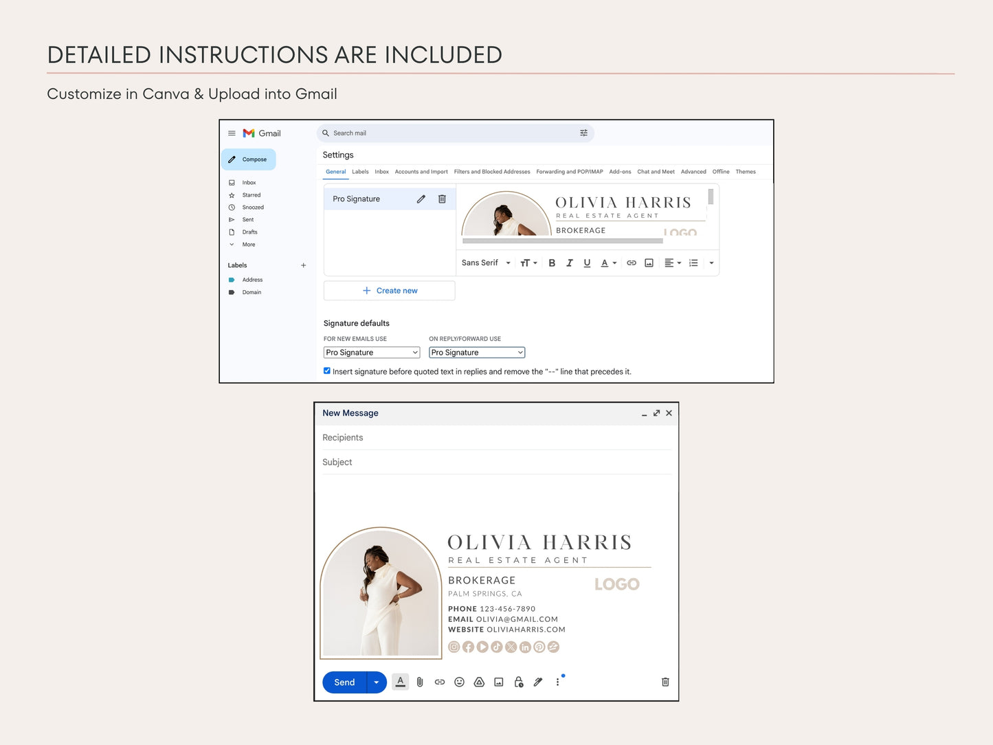 Professional Email Signature for Real Estate Agents | Canva