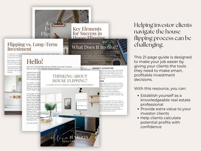 Home Flipping Guide | 21-Page Canva Template for Real Estate Agents