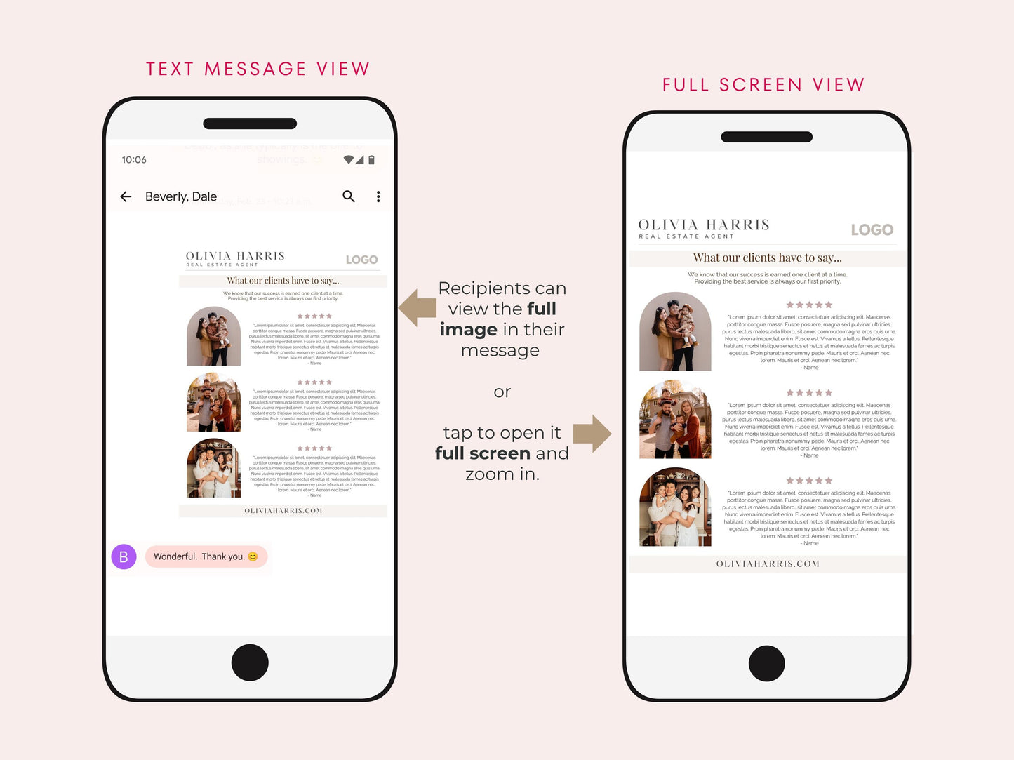 Client Testimonial Text Message