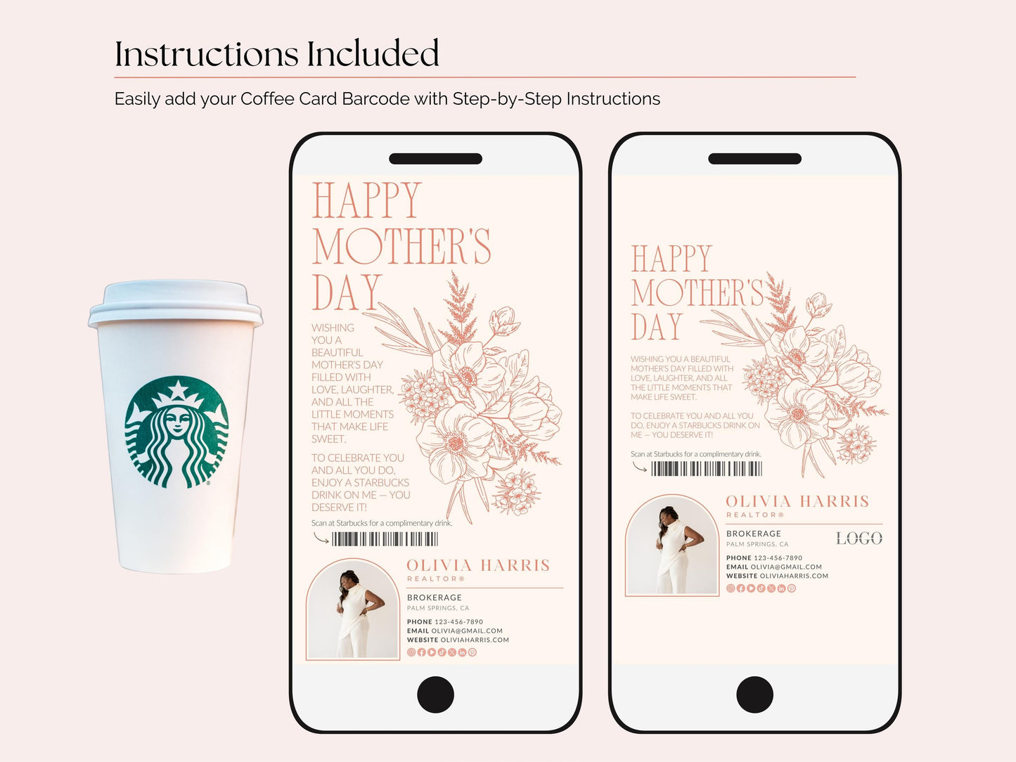 Mother's Day Coffee Card Template