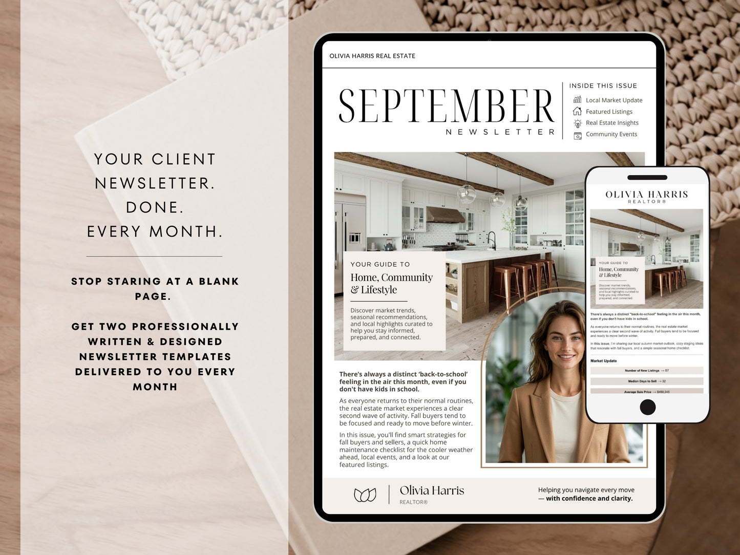 Monthly Marketing Kit | Real Estate Newsletter Templates
