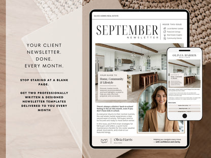 Monthly Marketing Kit | Real Estate Newsletter Templates