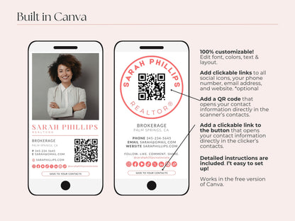 Digital Business Card Canva Template for Real Estate Agents