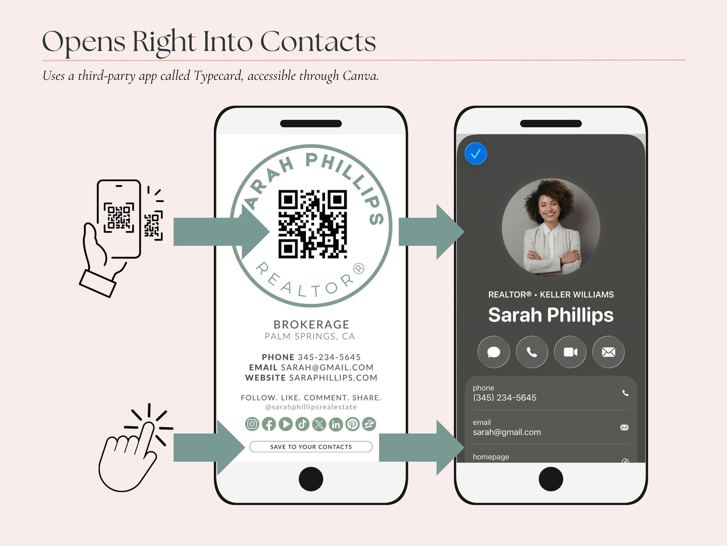 Digital Business Card Canva Template for Real Estate Agents