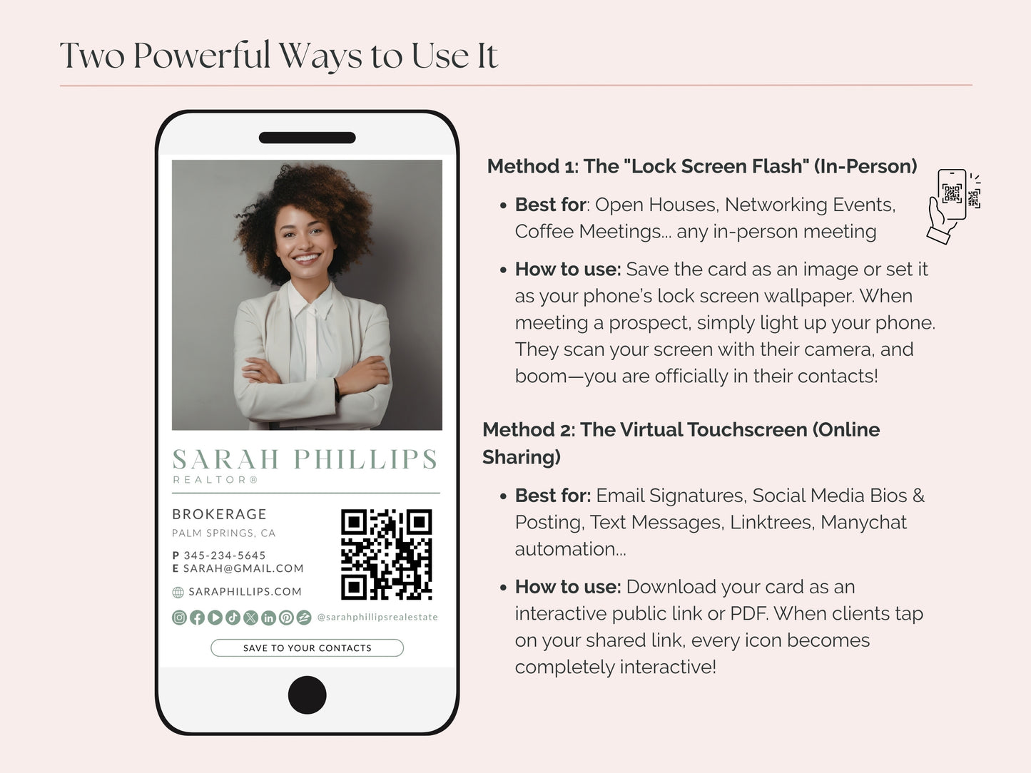 Digital Business Card Canva Template for Real Estate Agents