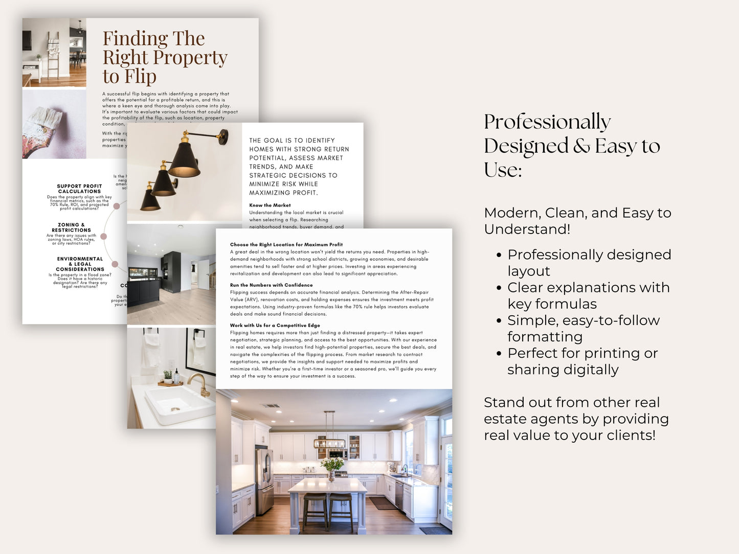 Home Flipping Guide | 21-Page Canva Template for Real Estate Agents