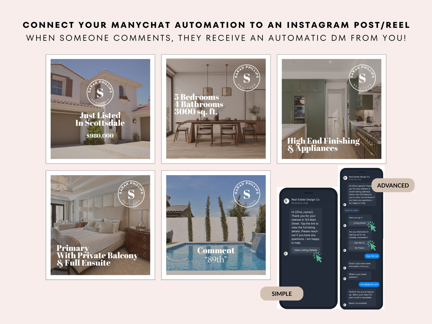 20 ManyChat Templates for Real Estate Agents | Instagram Automations