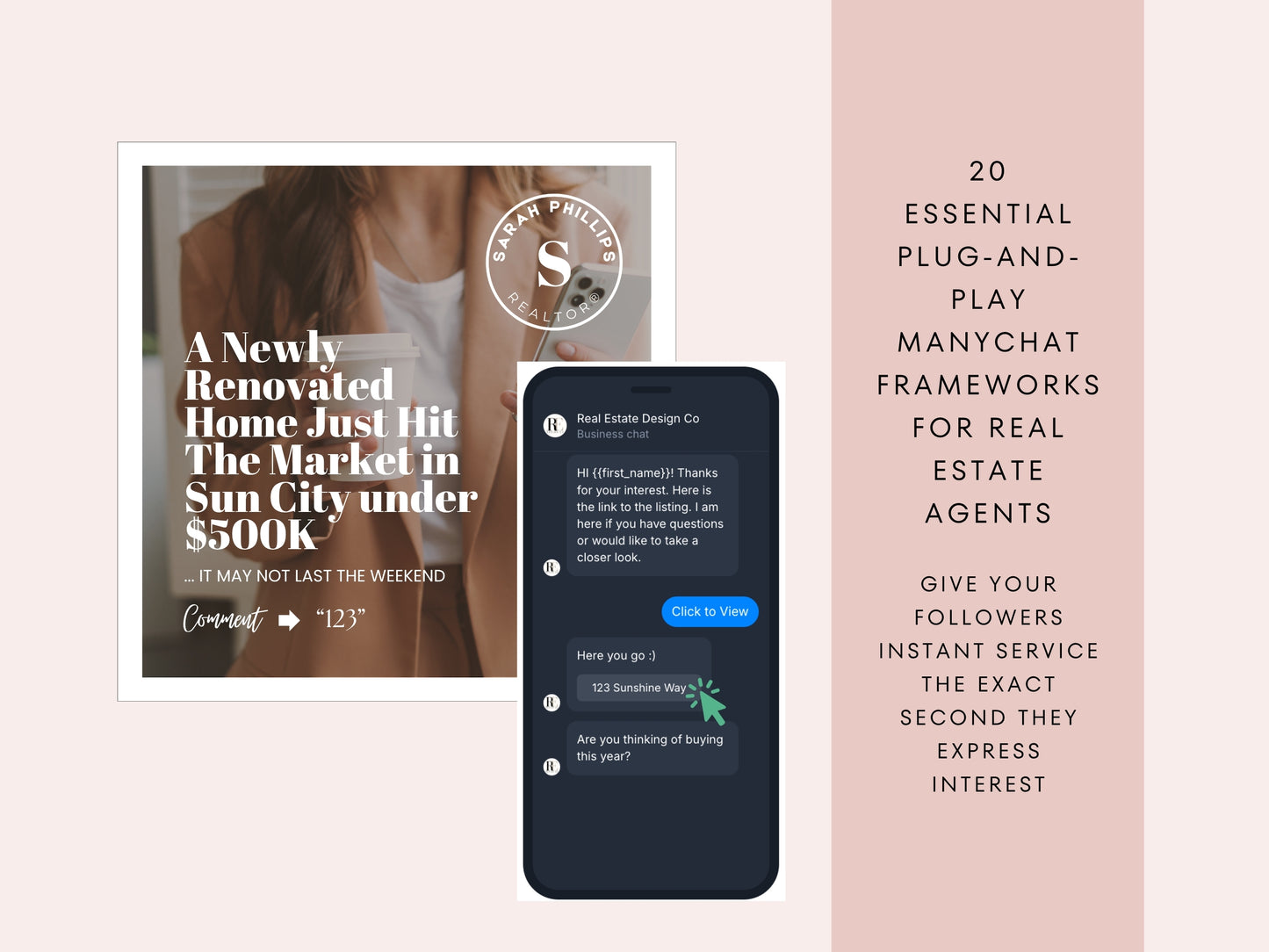 20 ManyChat Templates for Real Estate Agents | Instagram Automations