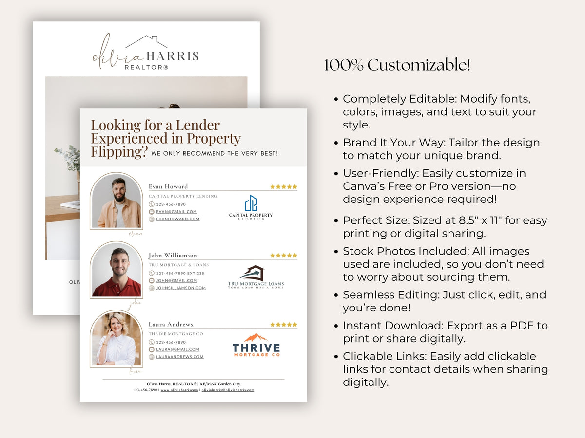 Home Flipping Guide | 21-Page Canva Template for Real Estate Agents