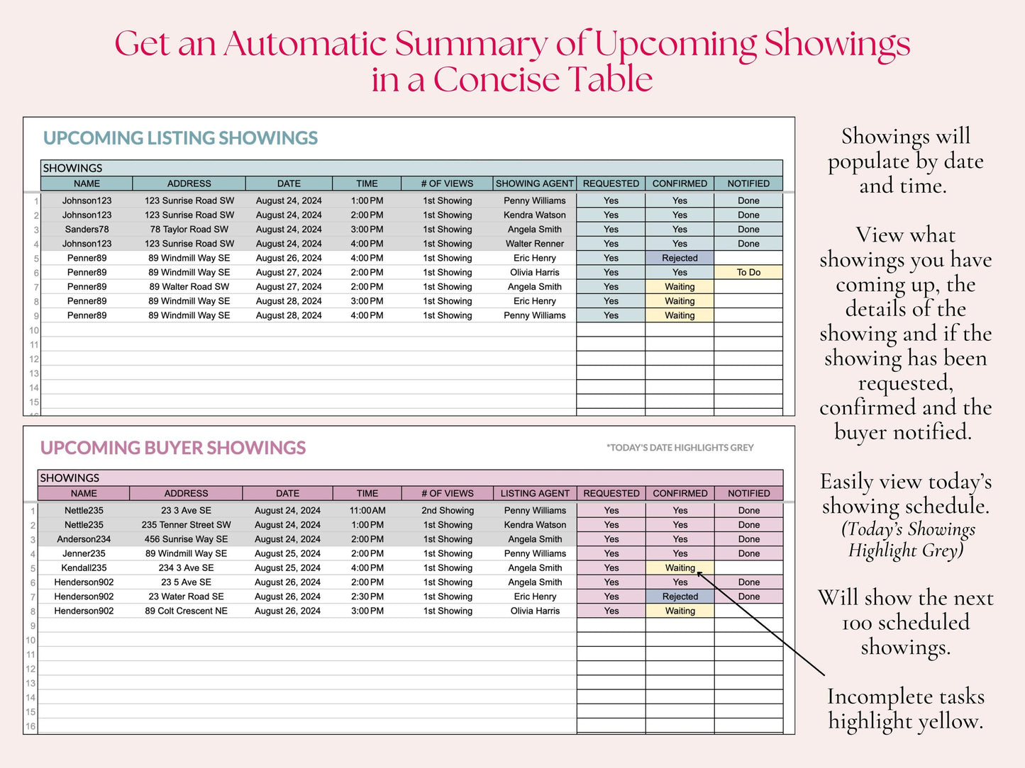 Showings Tracker