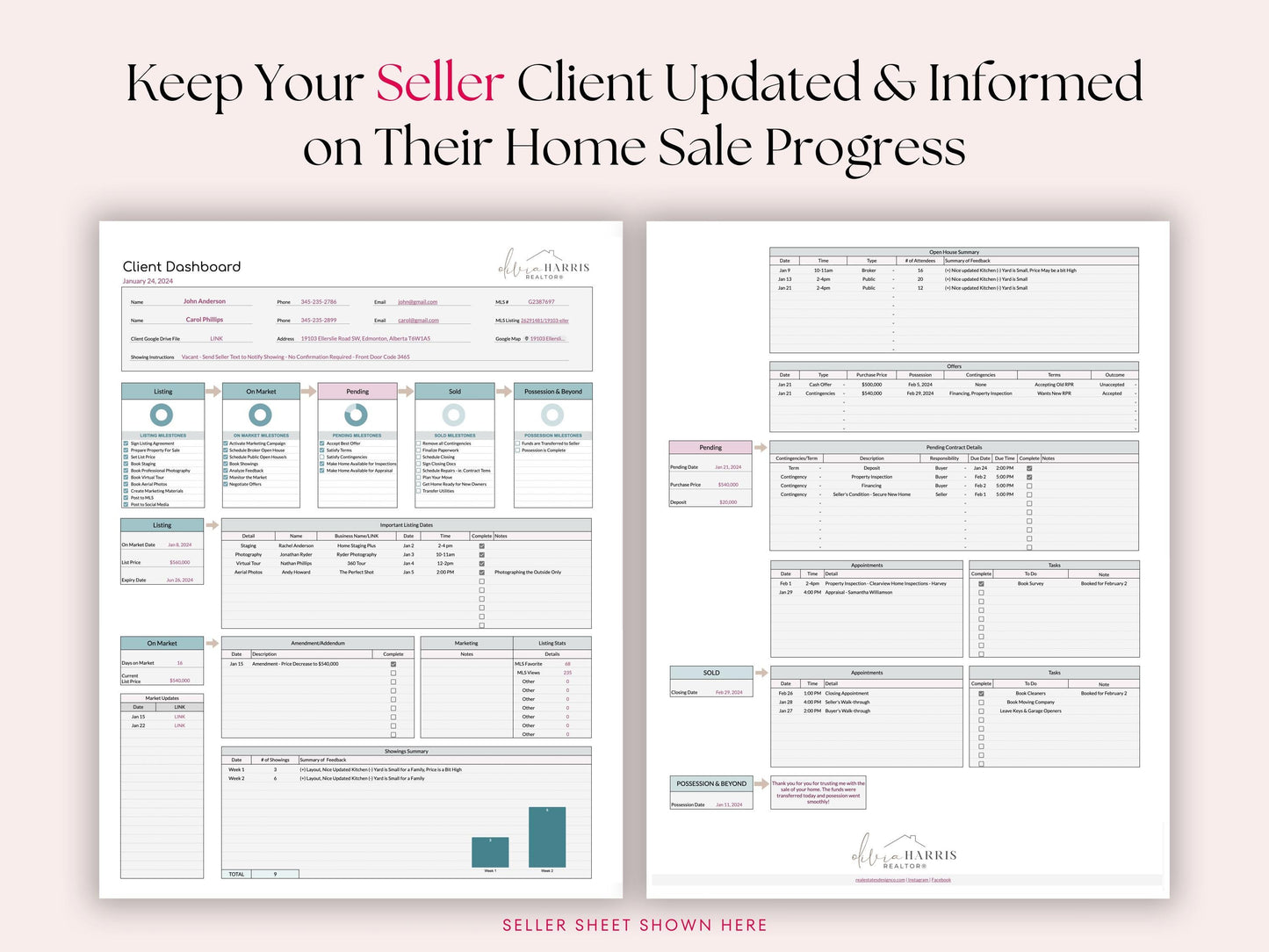 Buyer and Seller Client Transaction Dashboard