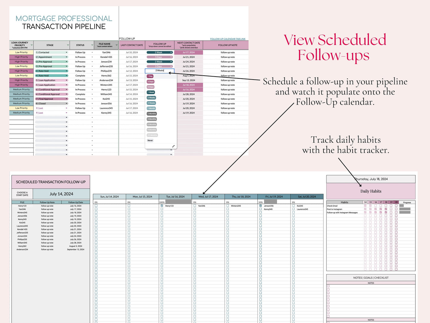 Loan Officer Pipeline with Task Tracker