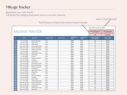 Vehicle Expense & Mileage Log Tracker