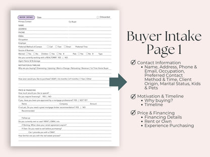 Buyer and Seller Intake Forms