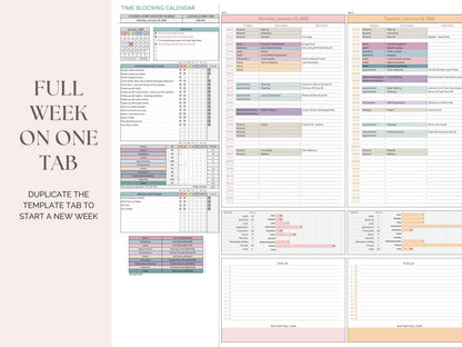 Time Blocking Digital Planner