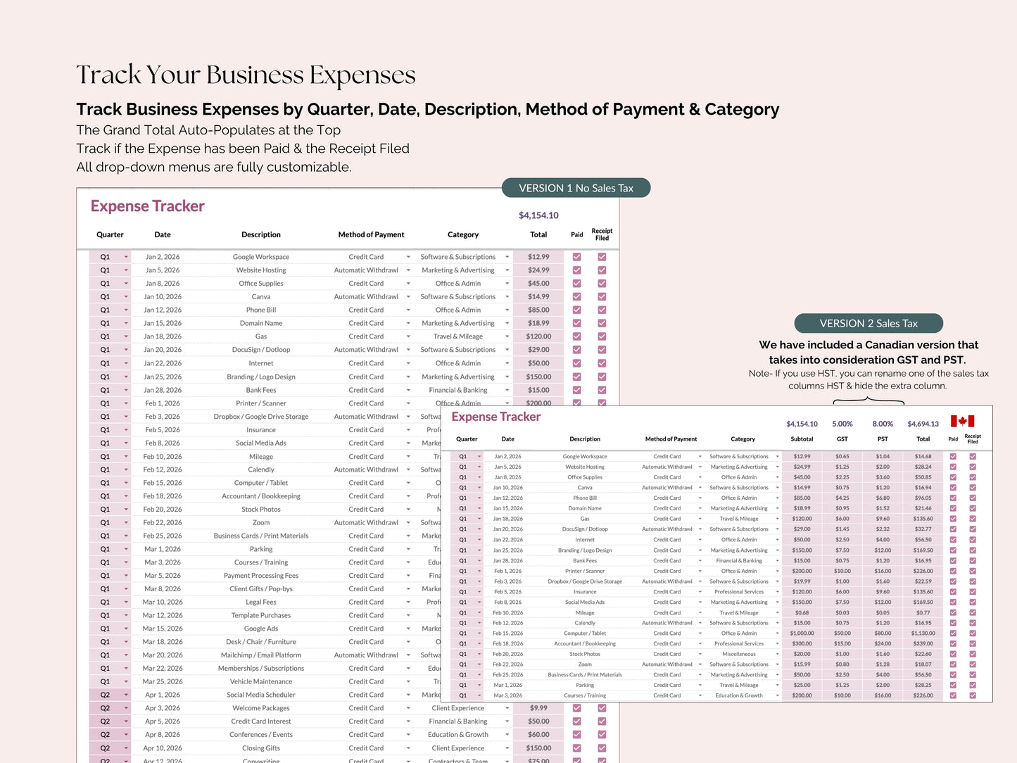 TC Business Income & Expense Tracker
