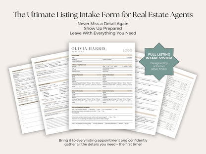 Listing Appointment Intake Form | 18-Page Canva Template for Agents