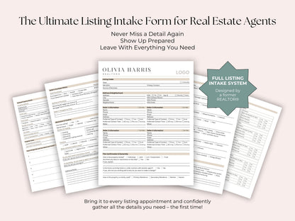 Listing Appointment Form | 18-Page Canva Template for Real Estate Agents