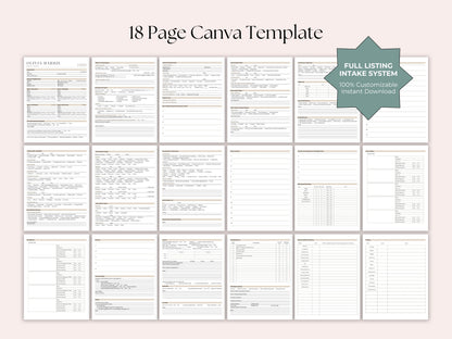 Listing Appointment Form | 18-Page Canva Template for Real Estate Agents