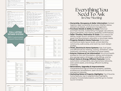 Listing Appointment Intake Form | 18-Page Canva Template for Agents