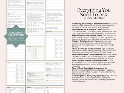 Listing Appointment Form | 18-Page Canva Template for Real Estate Agents