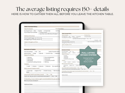 Listing Appointment Intake Form | 18-Page Canva Template for Agents