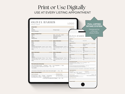 Listing Appointment Intake Form | 18-Page Canva Template for Agents