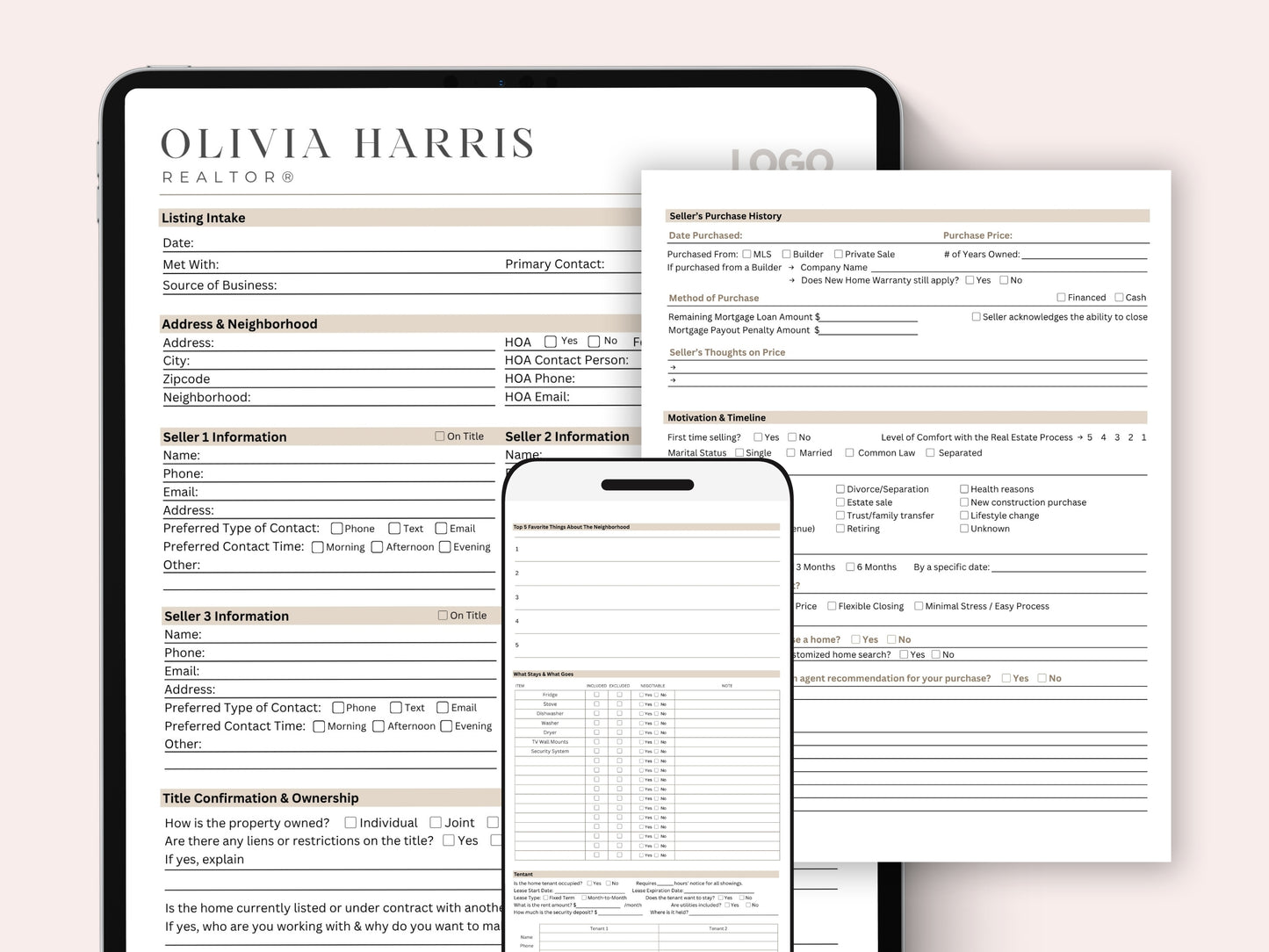 Listing Appointment Form | 18-Page Canva Template for Real Estate Agents